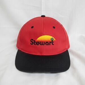 Stewart Seeds Red Adjustable Snapback IN-DE Baseball Hat Unisex Mens One Size
